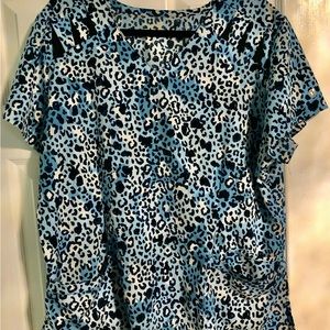 Cheetah Print Scrub Top XL